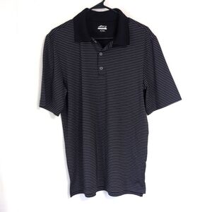 Bcg Black Grey Striped Athletic Polo Size Small